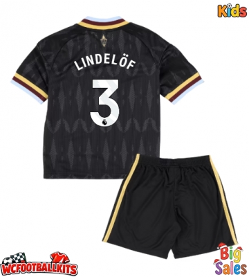 Aston Villa Victor Lindelof #3 Replica Away Stadium Kit for Kids 2026-27 Short Sleeve (+ pants)